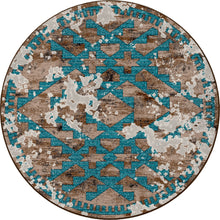 Load image into Gallery viewer, Distressed Fresco - Turquoise (Available in 6 Sizes) | Colorful Southwest Rug

